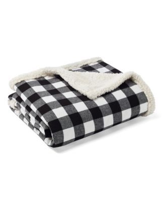 Cabin Plaid Cotton Yarn Dyed Flannel Throw Pillow and Blanket Set