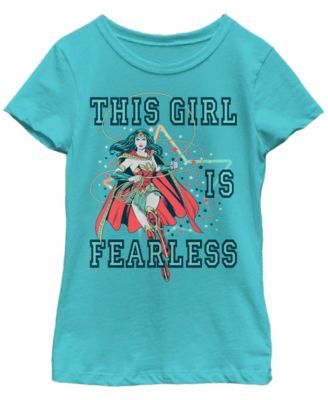 DC Comic's Big Girl's Wonder Woman This Girl Is Fearless Short Sleeve T-Shirt