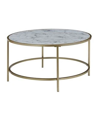 Gold Coast Faux Marble Round Coffee Table