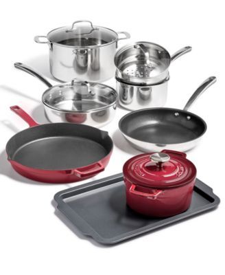 CLOSEOUT! 12-Pc. Mixed Material Cookware Set, Created for Macy's