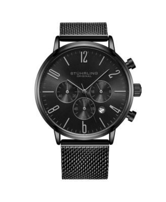 Men's Black Mesh Stainless Steel Bracelet Watch 48mm