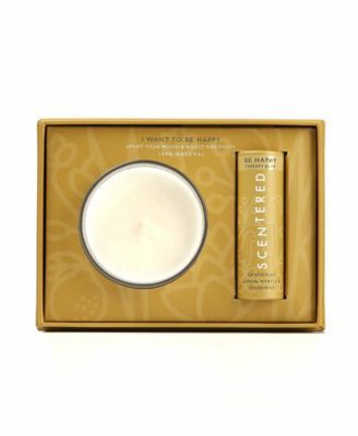 I Want To Be Happy 2 Pieces Gift Set, 0.17 oz Balm and 3 oz Candle
