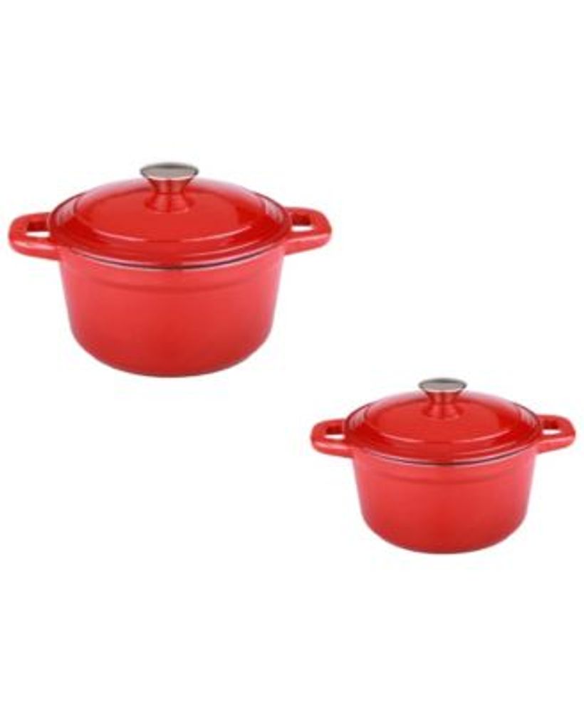 BergHOFF Neo 8 qt Cast Iron Oval Covered Casserole, Red