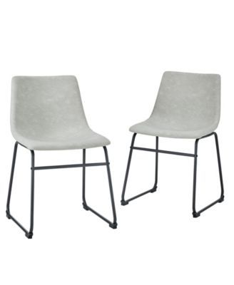 18" Faux Leather Dining Chair, Set of 2