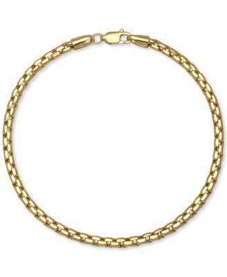 Rounded Box Link Chain Bracelet in 14k Gold