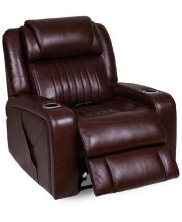 henriel leather power recliner with air massager