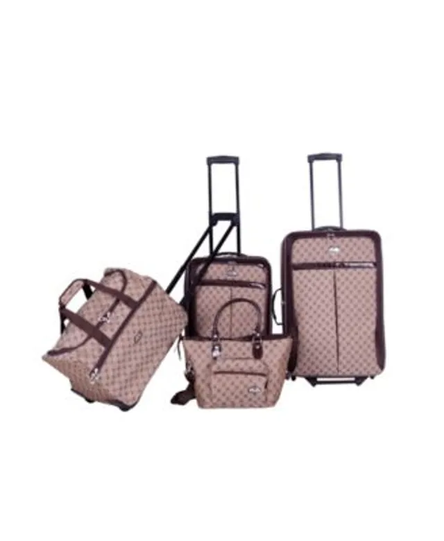 American Flyer Fleur de lis 5-Piece Spinner Luggage Set