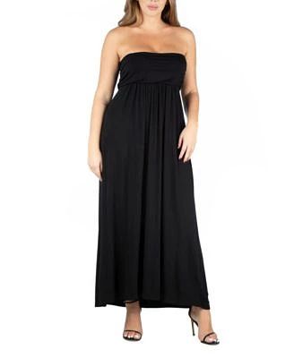 Plus Strapless Maxi Dress