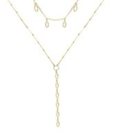 Ariella Glass Crystal Layered Lariat Women's Necklace Set