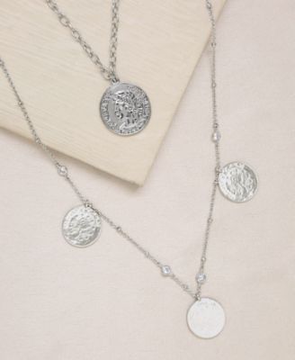 Elite Coin And Crystal Layered Women's Necklace Set