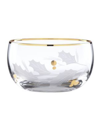 Holiday Gold Glass Nut Bowl