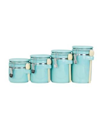 Ceramic 4-Pc. Canister Set with Wooden Spoons