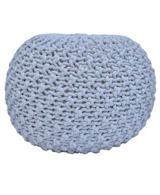 Holly Cotton and Jute Pouf or Ottoman