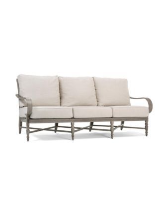 Winston Grayson Wicker Outdoor Sofa with Outdura ® Remy Sand Cushion, Created for Macy's