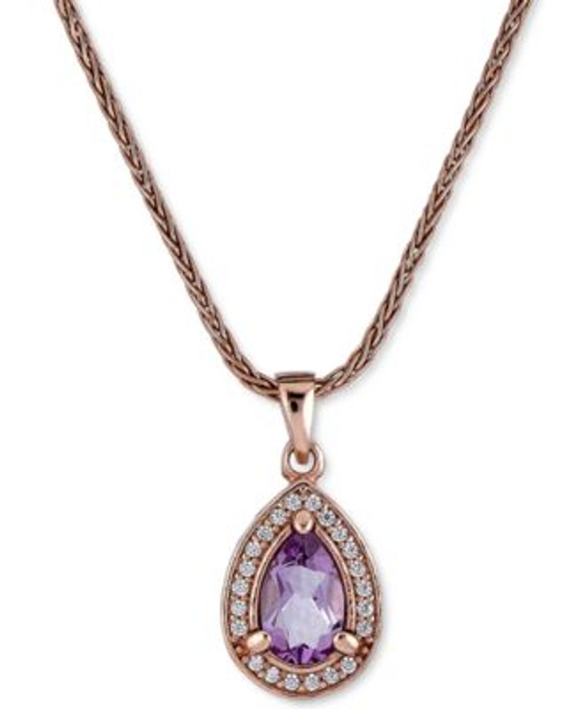 Macy's Diamond Teardrop Pendant Necklace