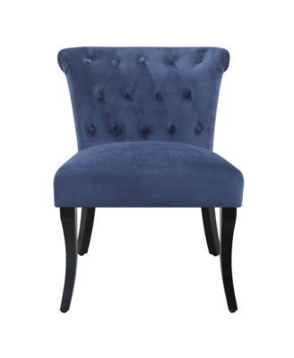 Rolled Tufted Velvet Accent Chair