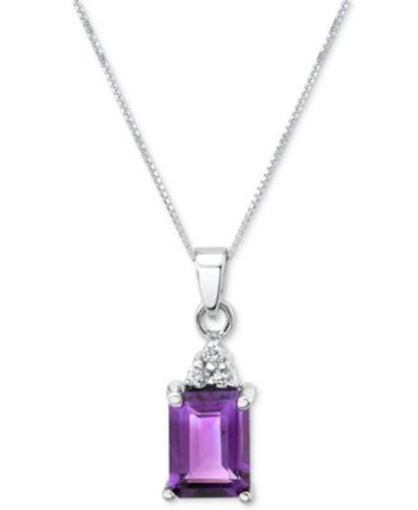 9ct white gold amethyst pendant