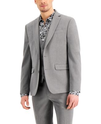 Men's Slim-Fit Gray Solid Suit Jacket, Created for Macy's 