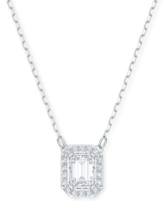 Rhodium-Plated Millenia Pendant Necklace, 15" + 2" extender