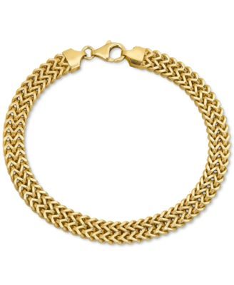 Men's Rail Link Chain Bracelet in 14k Gold-Plated Sterling Silver