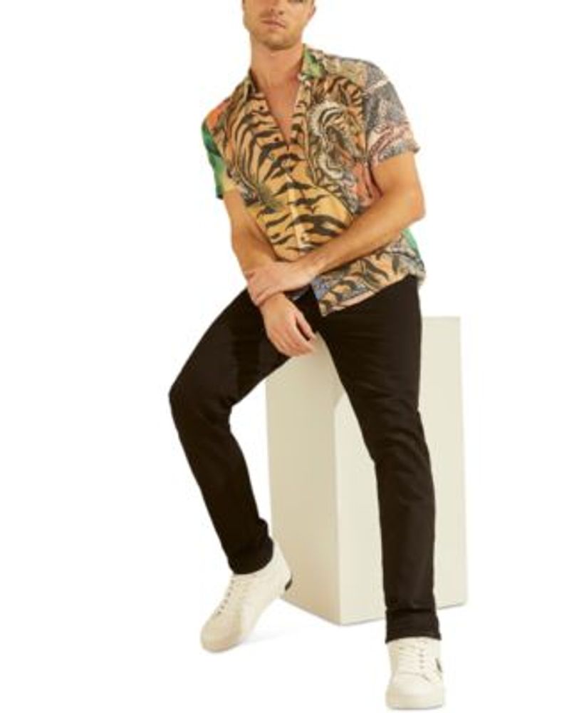 Guess Eco Rayon Bonsai Tiger Shirt - Bonsai Tiger Multi - Xs