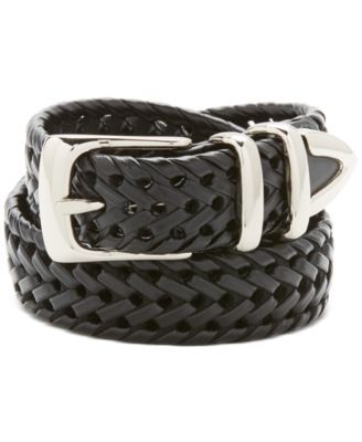 Men's Leather Big and Tall Braided Belt