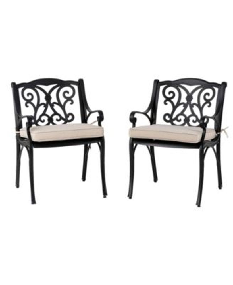 Set of 2 Dining Chairs with Cushions