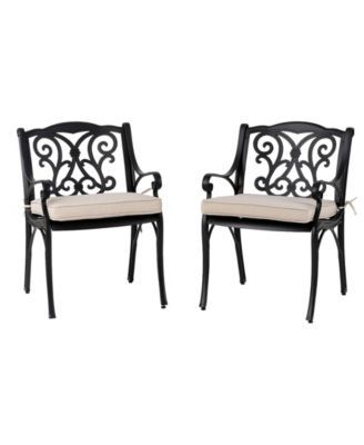 Set of 2 Dining Chairs with Cushions