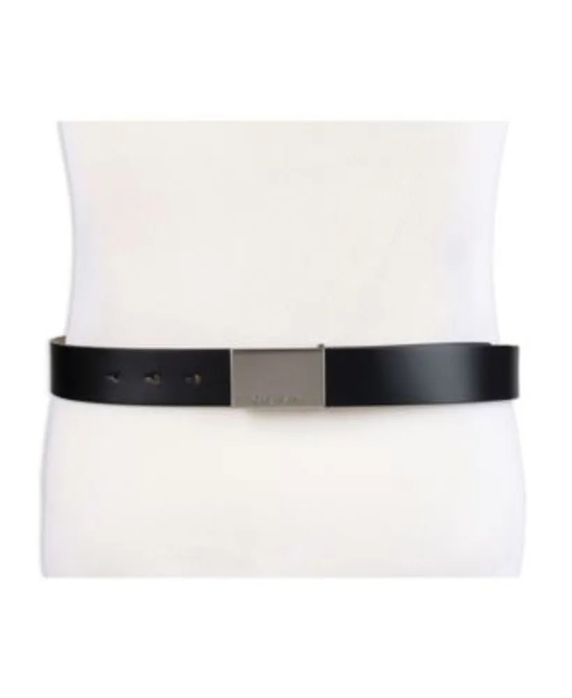 Men's Casual Belt with Engraved Plaque Buckle
