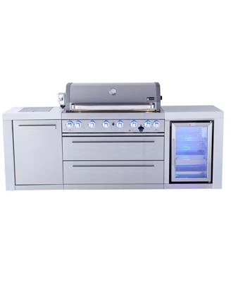 Outdoor Kitchen Deluxe Island with Grill, Fridge