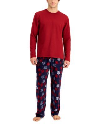 Men's Fleece Shirt & Pajama Pants Set, Created for Macy's