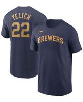 Men's Nike Christian Yelich Navy Milwaukee Brewers Name & Number T