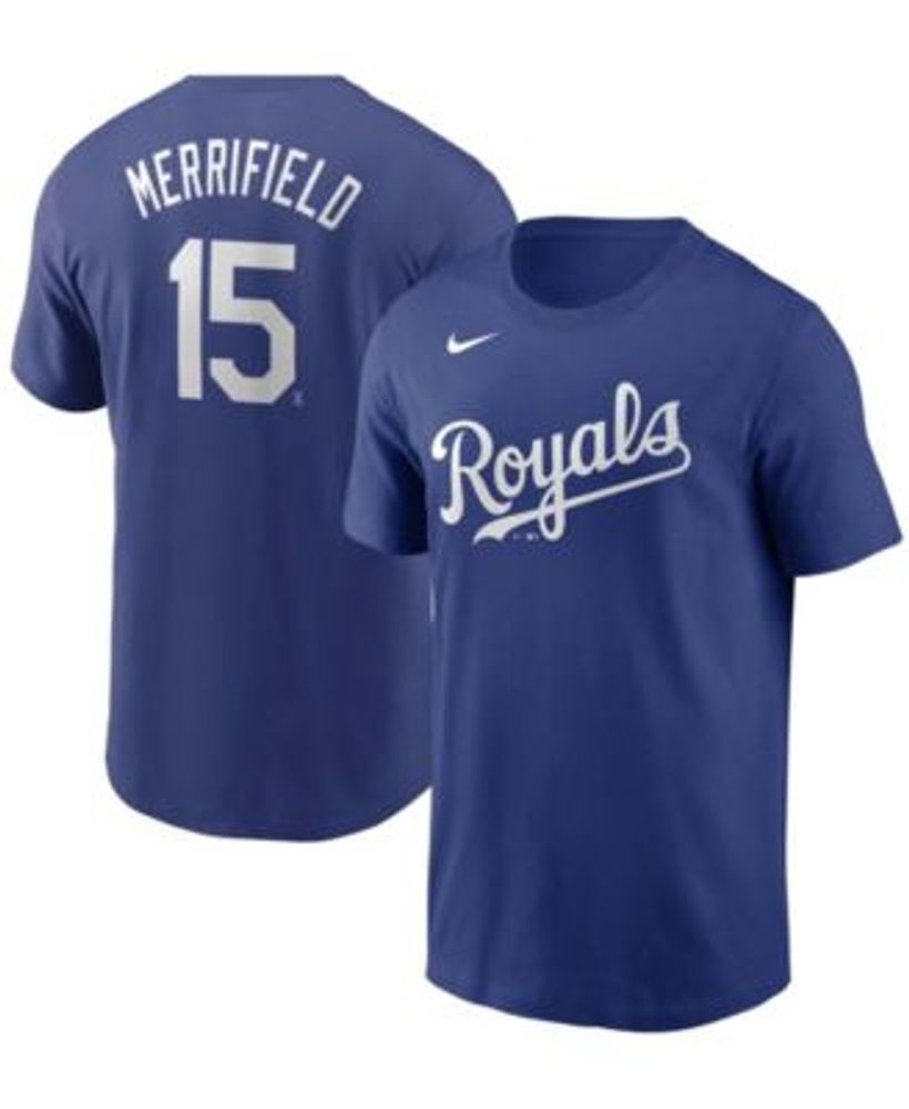 Men's Nike Salvador Perez Gray Kansas City Royals Name & Number T