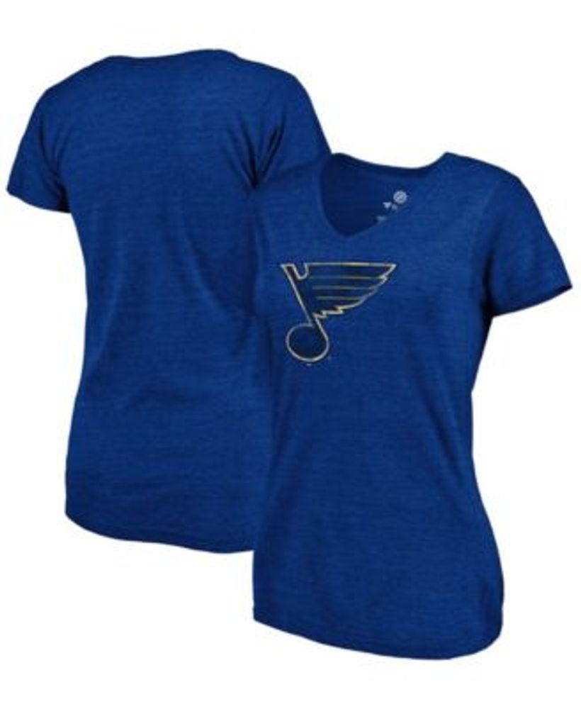 Fanatics Branded Women's Heathered Blue St. Louis Blues Team Tri-Blend 3/4 Sleeve V-Neck T-Shirt - Blue