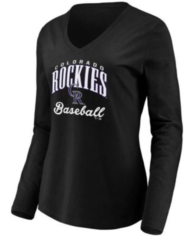 Touch Women's Black Colorado Rockies Triple Play V-Neck T-shirt