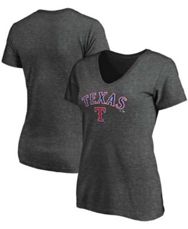 Fanatics Women's Branded Heathered Charcoal Washington Nationals Team Logo  Lockup V-Neck T-shirt