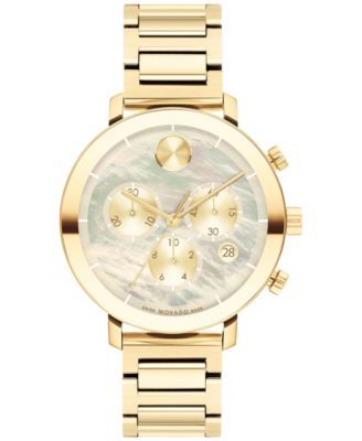 Men's Bold Evolution Swiss Chronograph Gold-Tone Stainless Steel Bracelet Watch 38mm