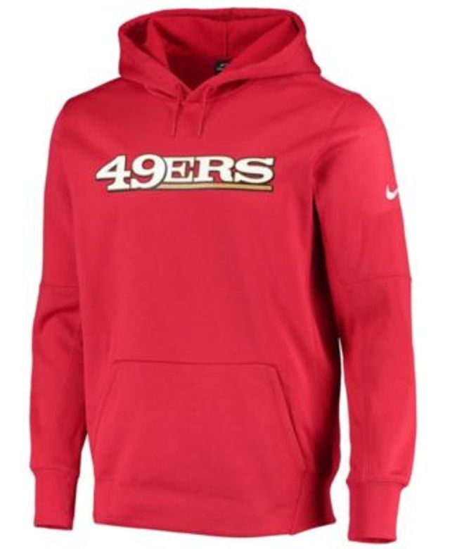 Nike Scarlet San Francisco 49ers Sideline Performance Long Sleeve Hoodie T- shirt