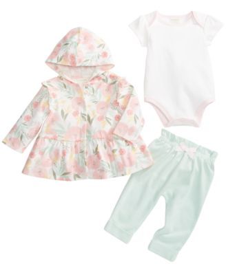 Baby Girls Avery 3-Pc. Jacket, Bodysuit & Pants Take Me Home Set, Created for Macy's