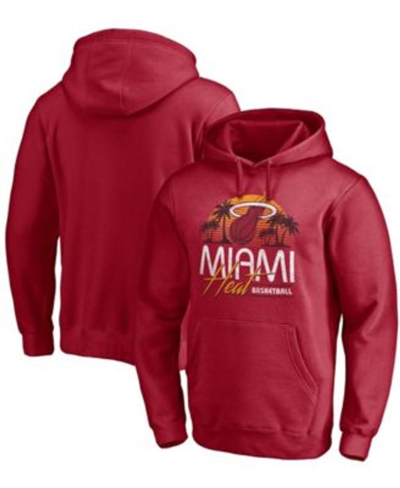 Men's Mitchell & Ness Red/Black Miami Heat Head Coach Pullover Hoodie