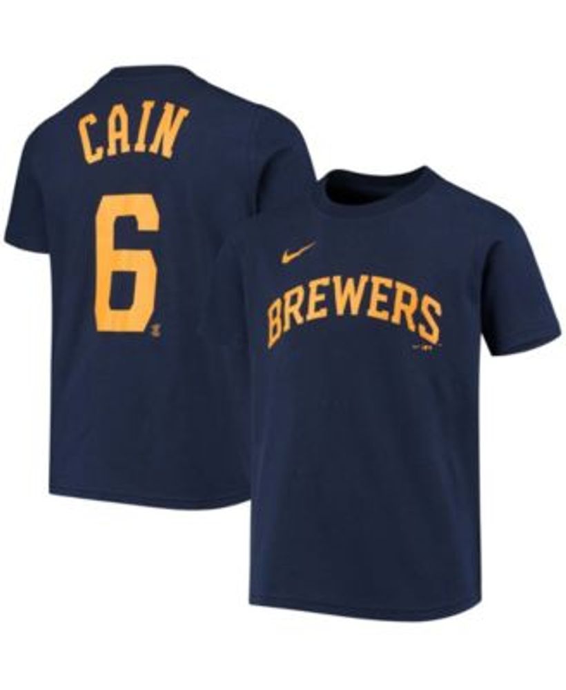 Lorenzo Cain Milwaukee Brewers Nike Youth Name & Number T-Shirt - Navy