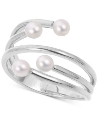 Cultured Freshwater Pearl (3-1/2 - 4mm) Wrap Ring in Sterling Silver