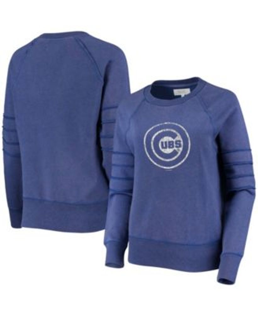 Women's Starter Red/Royal Chicago Cubs Playmaker Raglan Pullover