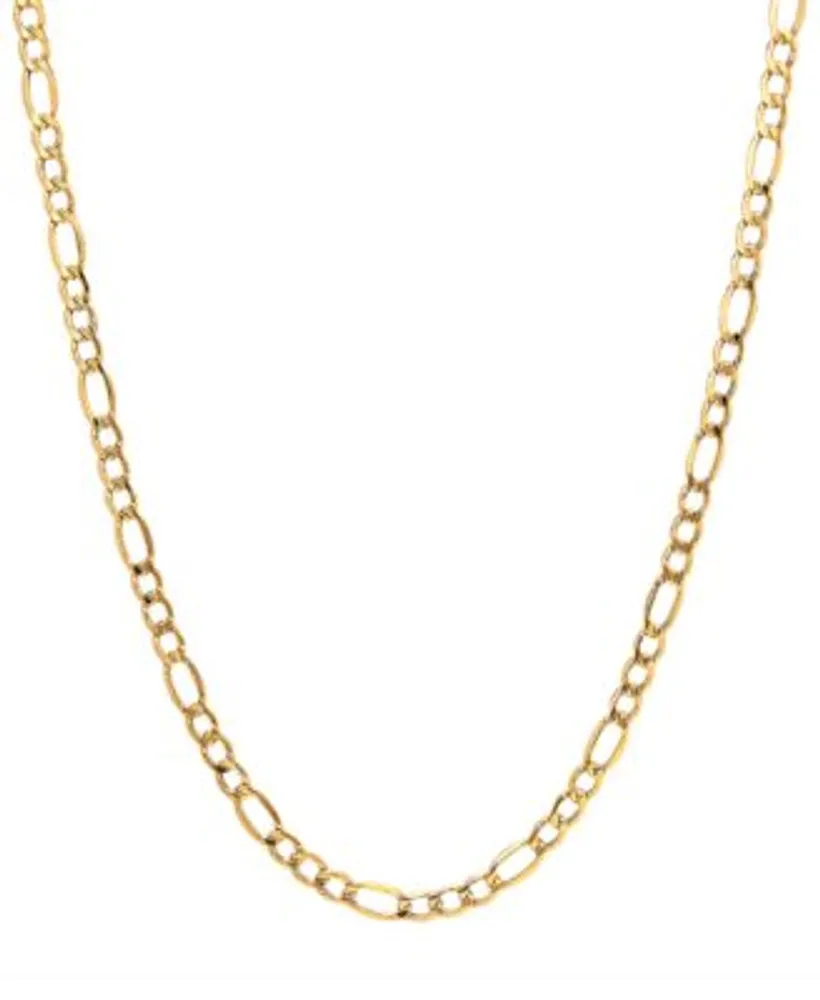 Italian Gold Men's Figaro Link Chain Necklace