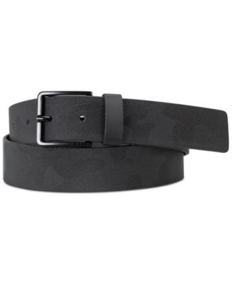 HUGO Men's Ther Textured Camouflage Leather Belt