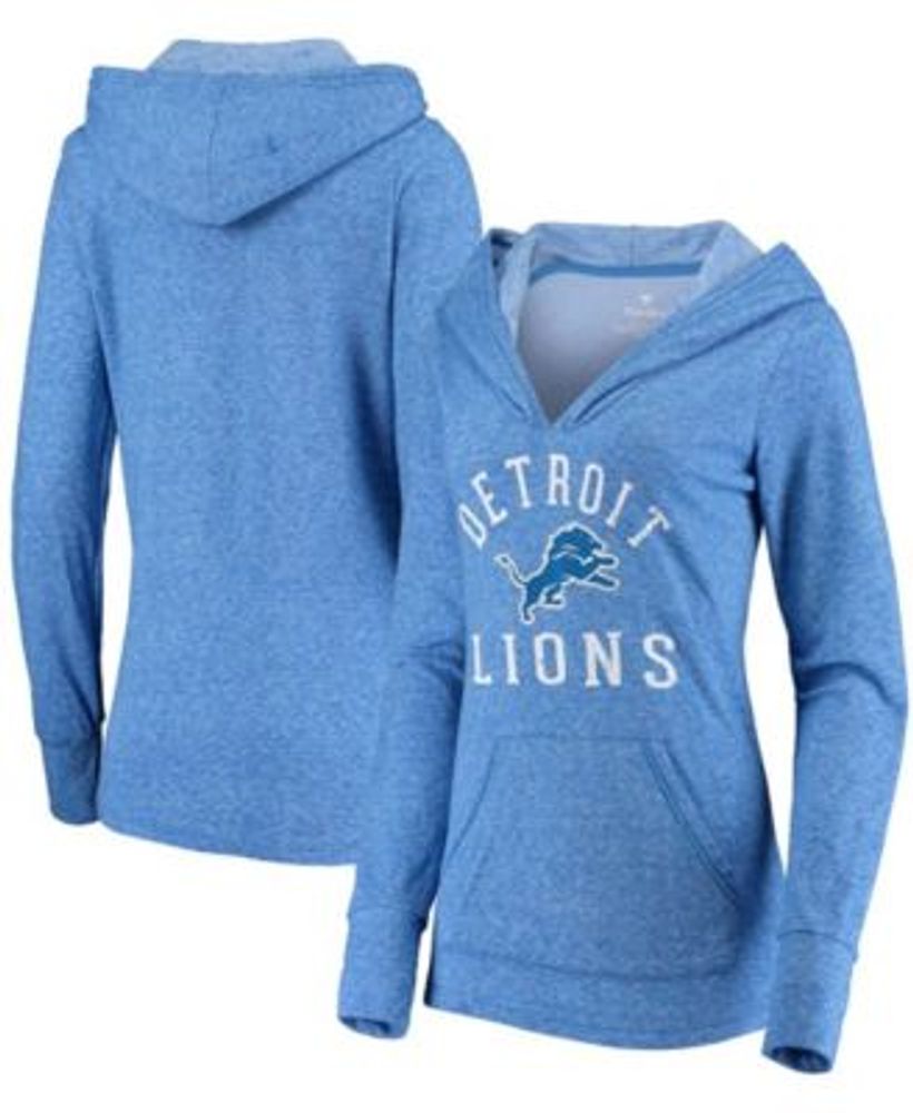 Fanatics Women's Blue Detroit Lions Doubleface Slub Pullover