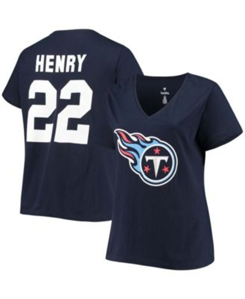 Fanatics Women's Plus Derrick Henry Navy Tennessee Titans Name Number  V-Neck T-shirt