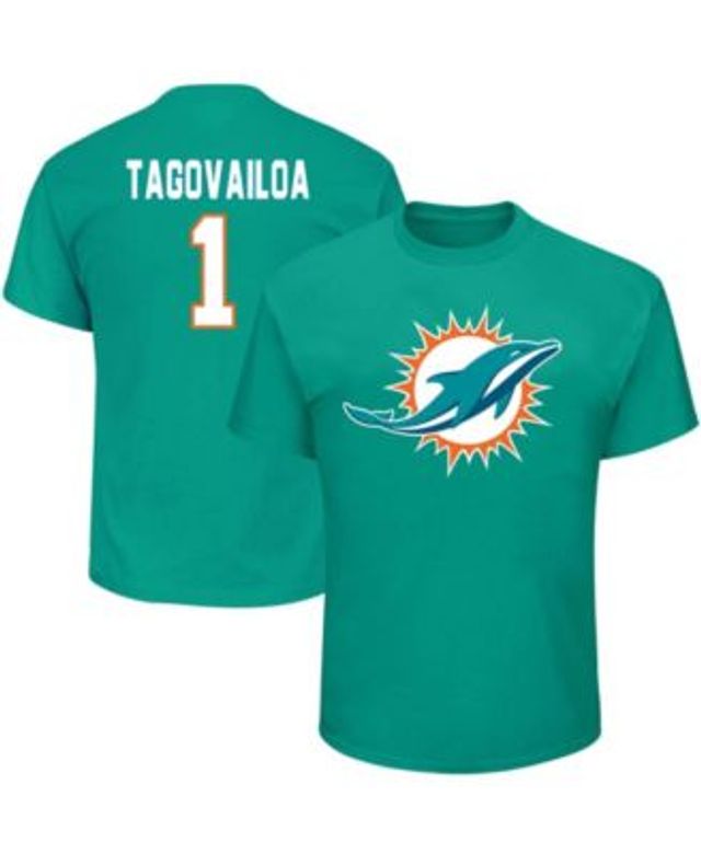 Tua Tagovailoa Miami Dolphins Men's Orange Name & Number Logo T-Shirt 