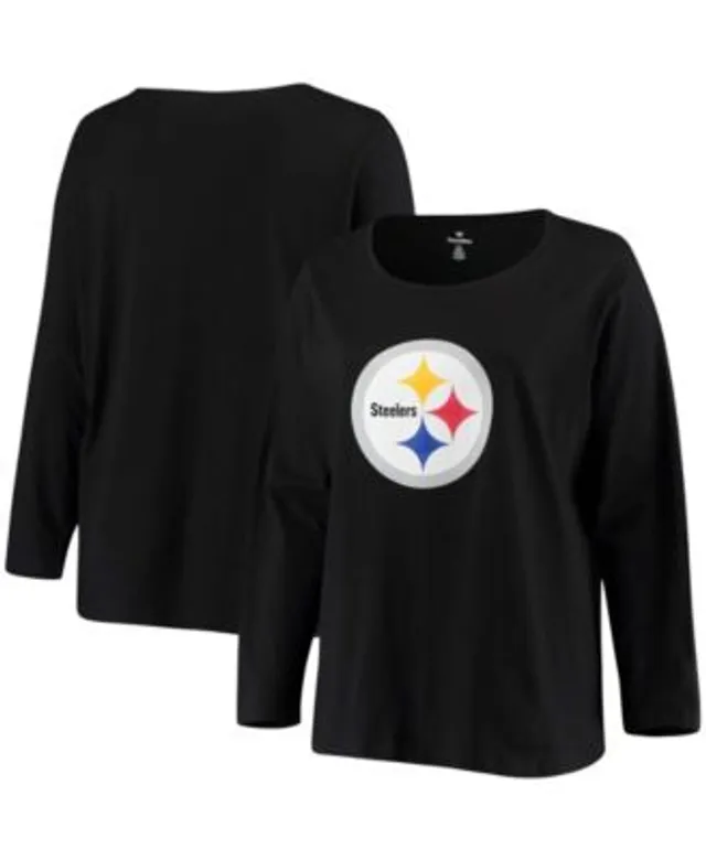 Fanatics Branded Pittsburgh Steelers Women's Black Plus Size Primary Logo Long  Sleeve T-Shirt