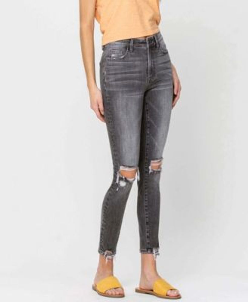 Women's High Rise Distressed Crop Skinny Jeans